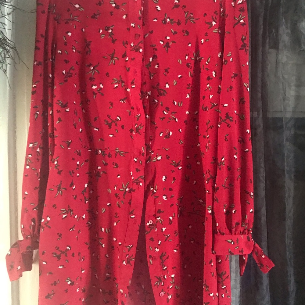 Button front floral dress.